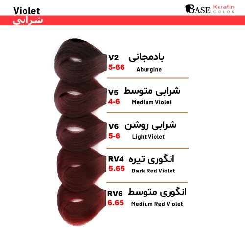 رنگ مو بیس کالر شماره 6.65 (RV6) حجم 125 میل رنگ انگوری متوسط 