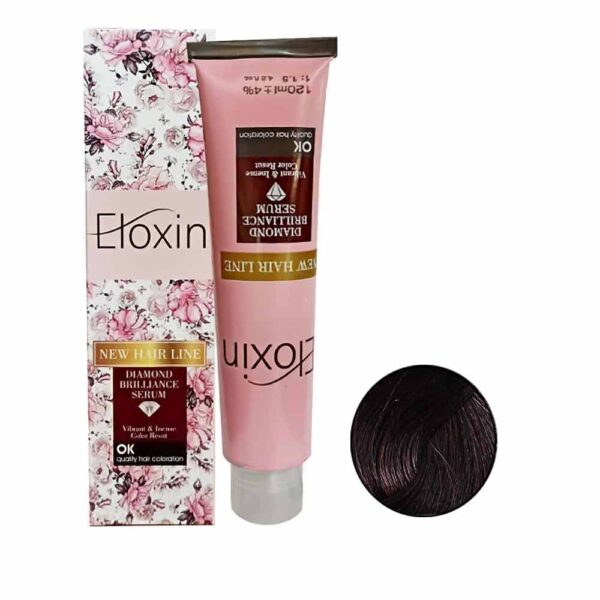 رنگ مو الوکسین سری شرابی شماره 20-4 حجم 120 میل رنگ شرابی بادمجانی تیره