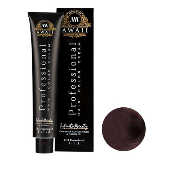 رنگ مو آوایی شماره 67-5 (78-5) حجم 120 میل رنگ قهوه ای بادمجانی روشن