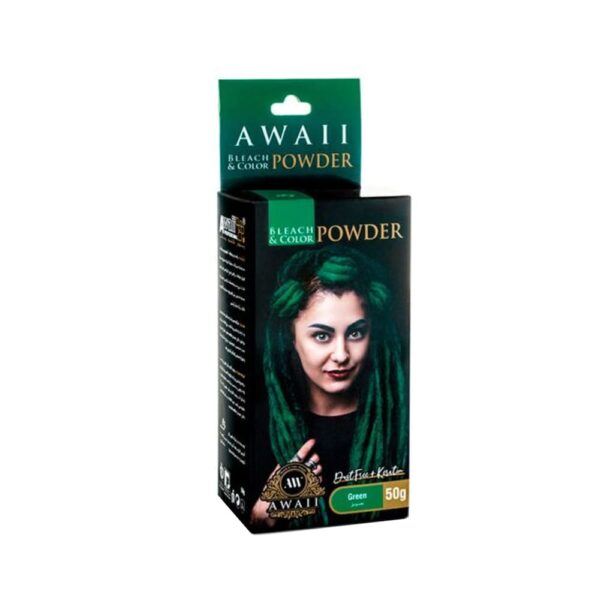 رنگ مو پودری آوایی رنگ سبز جعبه 50 گرمی