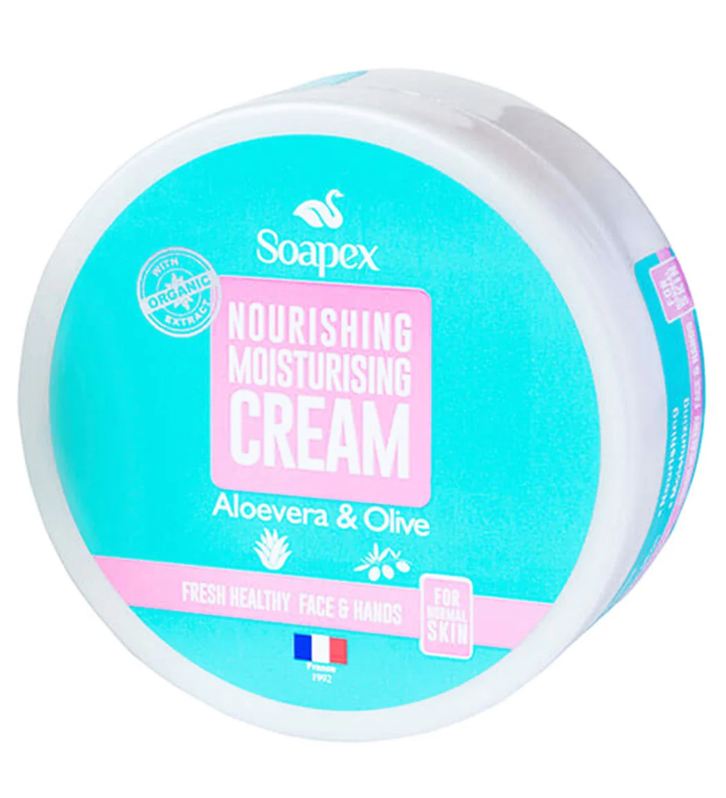 Soapex-Hand-Cream-With-Aloevera-And-Olive-Oil-200ml-202171816133414.jpg کرم مرطوب کننده دست و صورت سوپکس حاوی آلوئهورا حجم 220 میل - Image 1