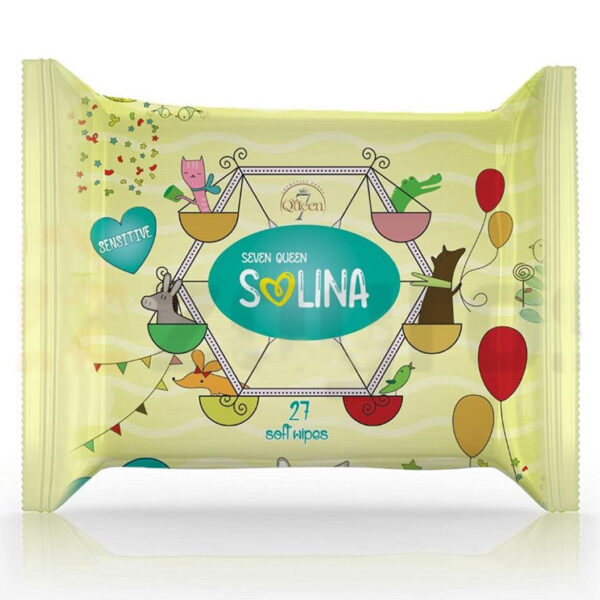دستمال مرطوب کودک سون کوئین مدل سولینا بسته 27 عددی
