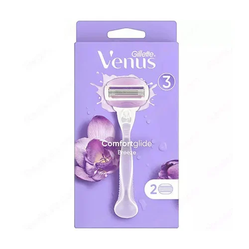 خودتراش ژیلت ونوس بریز 3 لبه با 2 تیغ یدک (رنگ یاسی) خودتراش ژیلت ونوس بریز 3 لبه با 2 تیغ یدک ژیلت (یاسی) - Image 1