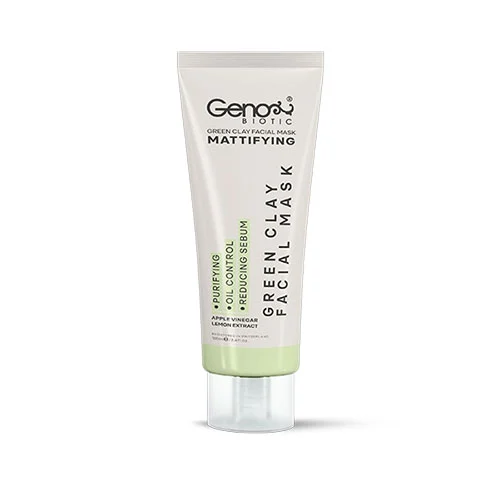 Genobioticgreenclaymask ماسک خاک رس سبز(کنترل کننده چربی و مات کننده)ژنوبایوتیک - Image 1