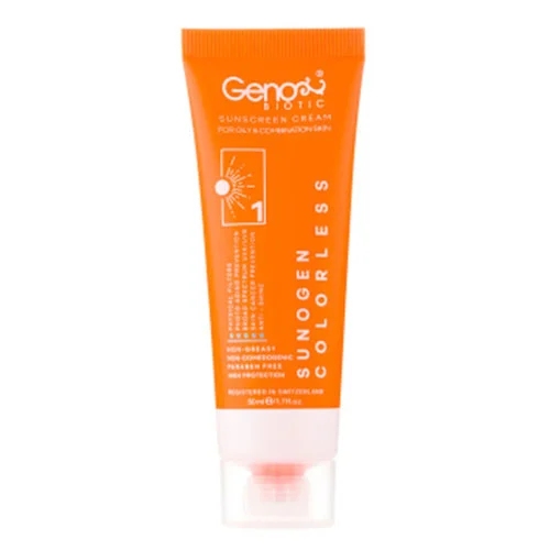Genobioticsunscreen2 کرم ضد آفتاب بی رنگ ژنوبایوتیک مدل SunoGen با SPF50 - Image 1