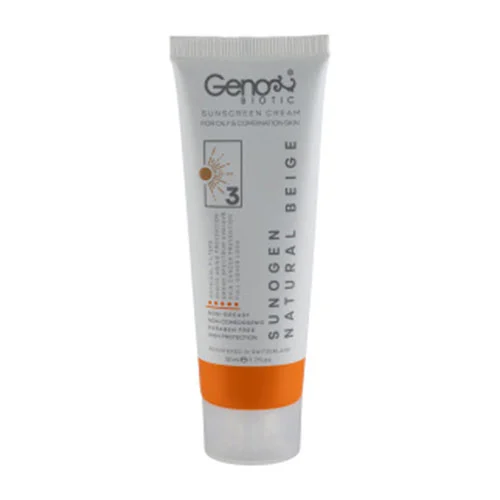 Genobioticsunscreen3 کرم ضد آفتاب بژ طبیعی ژنوبایوتیک با SPF50 - Image 1