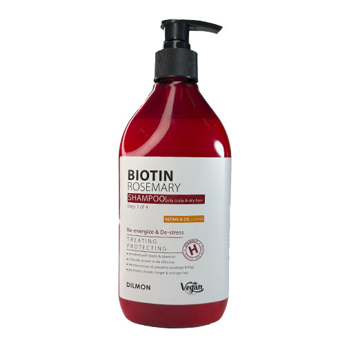 شامپو مو چرب و آسیب دیده پمپی دیلمون حاوی بیوتین حجم 385 میل
