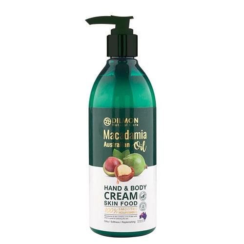 کرم دست و صورت پمپی دیلمون حاوی روغن ماکادمیا حجم 350 میل