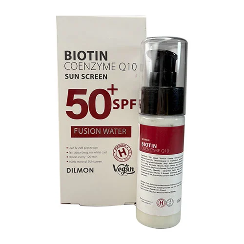 sunscreen ضدآفتاب بی رنگ پمپی دیلمون حاوی بیوتین (SPF50 ) حجم 50 میل - Image 1