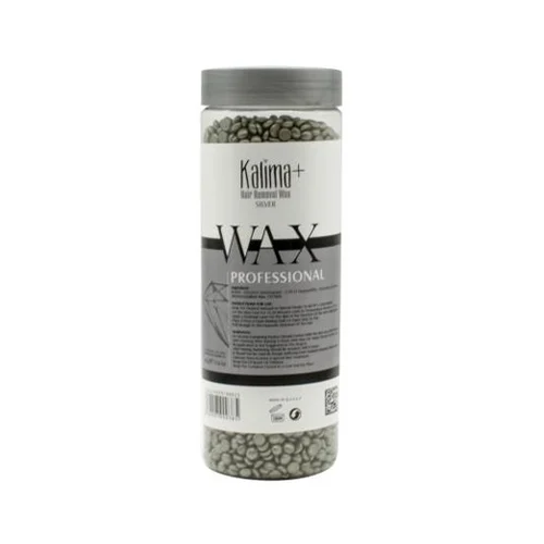 WaxGranulesSilver CylindricalContainerKalimaPlus500g وکس گرانول ظرف استوانه ای نقره ای کالیما پلاس 500 گرم - Image 1