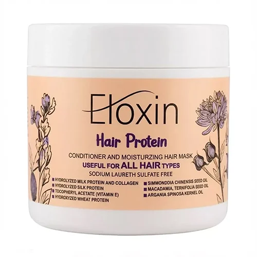 EloxinKeratinHairMaskJar400ml ماسک مو کاسه ای کراتین الوکسین حجم 400 میل - تصویر 1
