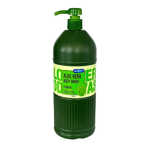 MaxSoftGreenBodyWashwithAloeVeraExtract1400g شامپو بدن حاوی عصاره آلوئه ورا مدل سبز مکس سافت حجم 1400 گرم - تصویر 1